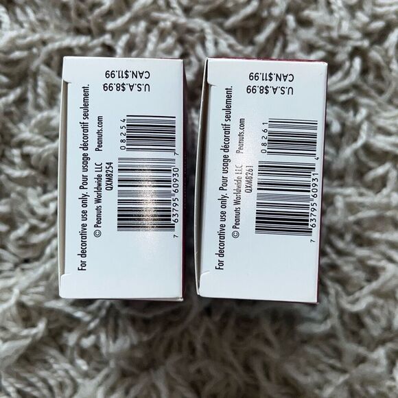 NIB Lucy and Charlie Brown Ice Skating Ornaments Hallmark Mini - Picture 4 of 7